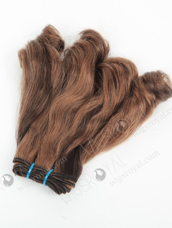In Stock 7A Peruvian Virgin Hair 10" Double Drawn Wavy With Curl Tip 10/2# Evenly Blended Machine Weft SM-6115-12966