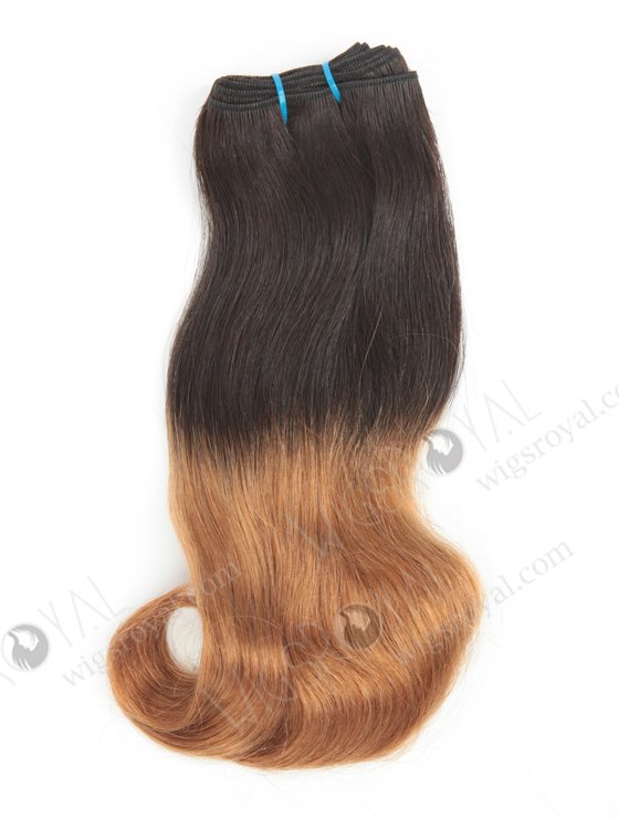 In Stock 7A Peruvian Virgin Hair 12" Double Drawn Straight With Roll Curl Tip T-Natural Color/10# Machine Weft SM-6106-12921