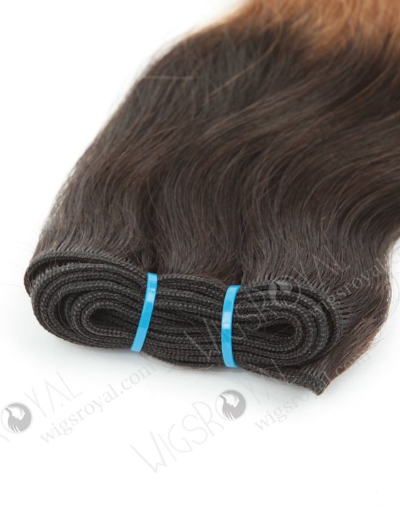 In Stock 7A Peruvian Virgin Hair 12" Double Drawn Straight With Roll Curl Tip T-Natural Color/10# Machine Weft SM-6106-12922