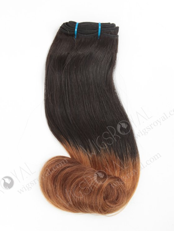 In Stock 7A Peruvian Virgin Hair 14" Double Draw Straight With Roll Curl Tip T-Natural Color/10# Machine Weft SM-6107-12925