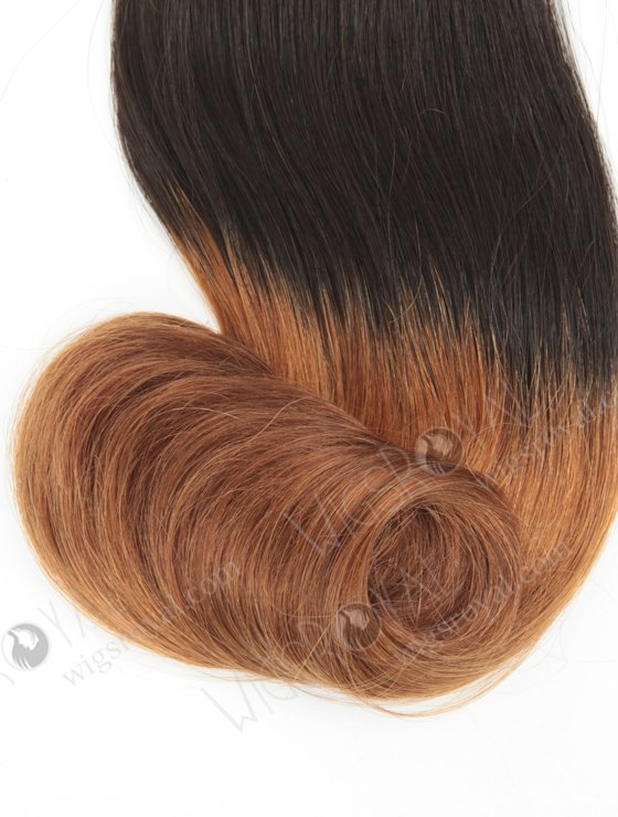 In Stock 7A Peruvian Virgin Hair 14" Double Draw Straight With Roll Curl Tip T-Natural Color/10# Machine Weft SM-6107-12926