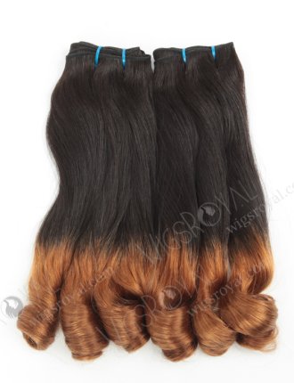 In Stock 7A Peruvian Virgin Hair 14" Double Drawn Straight With Spiral Curl Tip T-Natural Color/10# Machine Weft SM-6113