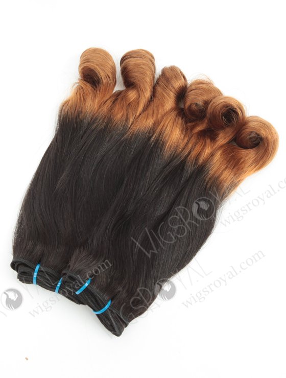 In Stock 7A Peruvian Virgin Hair 14" Double Drawn Straight With Spiral Curl Tip T-Natural Color/10# Machine Weft SM-6113-12953