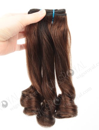 In Stock 7A Peruvian Virgin Hair 12" Double Drawn Straight With Spiral Curl Tip 6/1b# Evenly Blended Machine Weft SM-6112