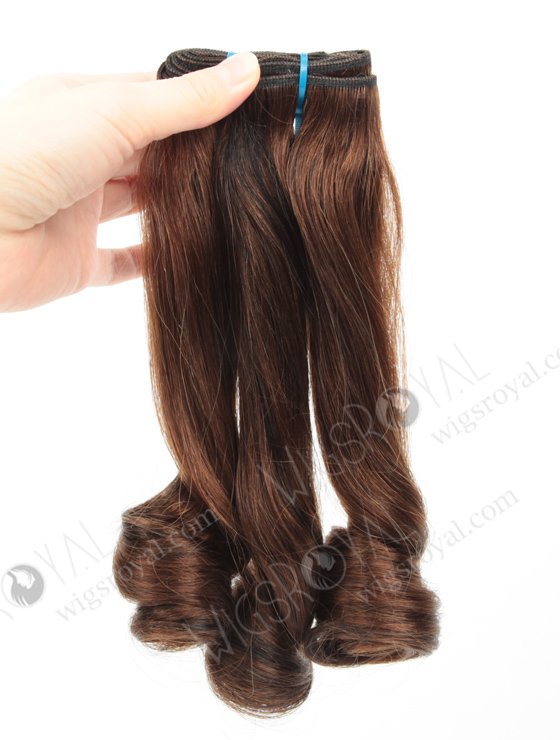 In Stock 7A Peruvian Virgin Hair 12" Double Drawn Straight With Spiral Curl Tip 6/1b# Evenly Blended Machine Weft SM-6112-12943
