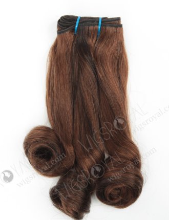 In Stock 7A Peruvian Virgin Hair 12" Double Drawn Straight With Spiral Curl Tip 6/1b# Evenly Blended Machine Weft SM-6112