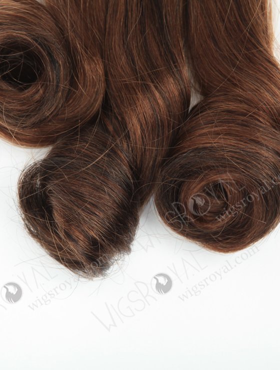 In Stock 7A Peruvian Virgin Hair 12" Double Drawn Straight With Spiral Curl Tip 6/1b# Evenly Blended Machine Weft SM-6112-12946