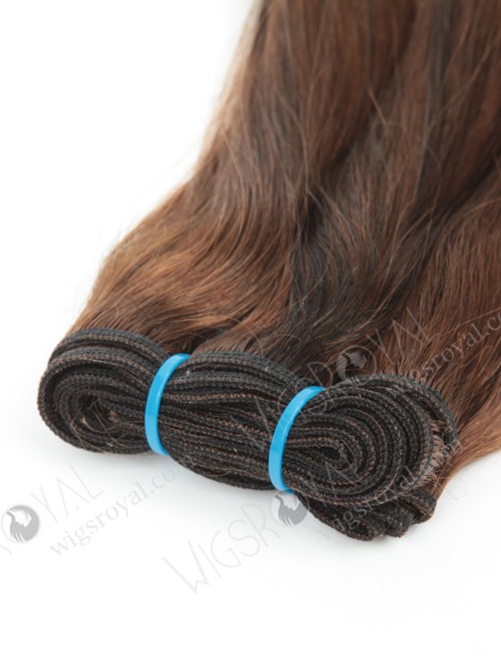 In Stock 7A Peruvian Virgin Hair 12" Double Drawn Straight With Spiral Curl Tip 6/1b# Evenly Blended Machine Weft SM-6112-12945