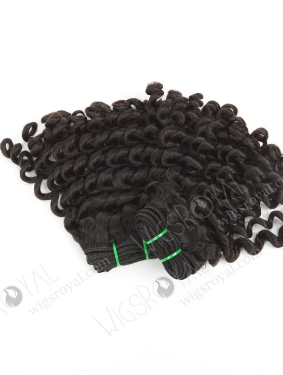 In Stock 7A Peruvian Virgin Hair 12" Double Drawn Deep Curl Natural Color Machine Weft SM-6105-12917