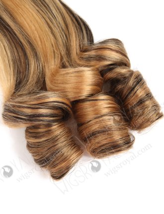 In Stock 7A Peruvian Virgin Hair 16" Double Drawn Straight with Spiral Curl Tip 27/1B# Highlights Machine Weft SM-6140
