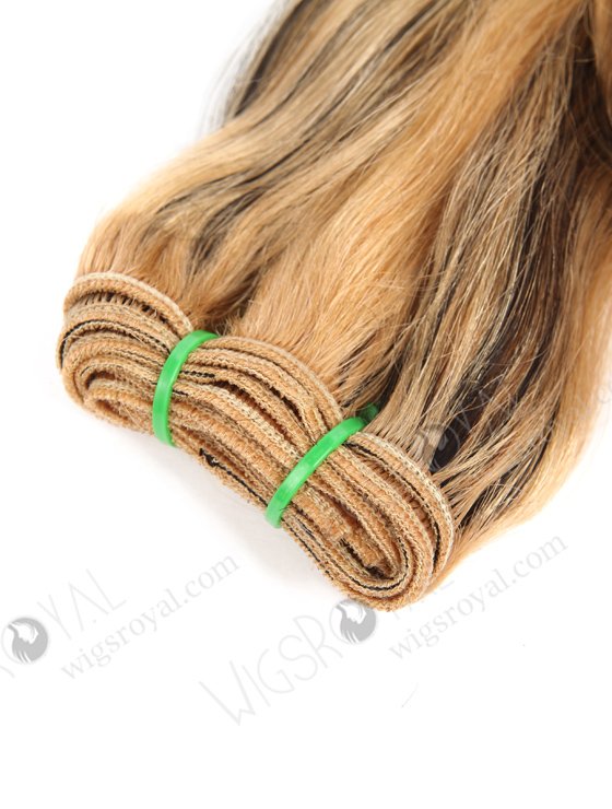 In Stock 7A Peruvian Virgin Hair 16" Double Drawn Straight with Spiral Curl Tip 27/1B# Highlights Machine Weft SM-6140-12960