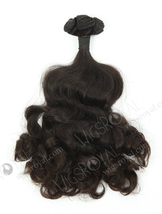 In Stock 7A Peruvian Virgin Hair 18" Double Drawn Wavy With Curl Tip Natural Color Machine Weft SM-677-13286
