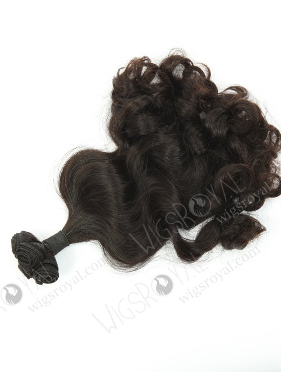 In Stock 7A Peruvian Virgin Hair 18" Double Drawn Wavy With Curl Tip Natural Color Machine Weft SM-677-13285