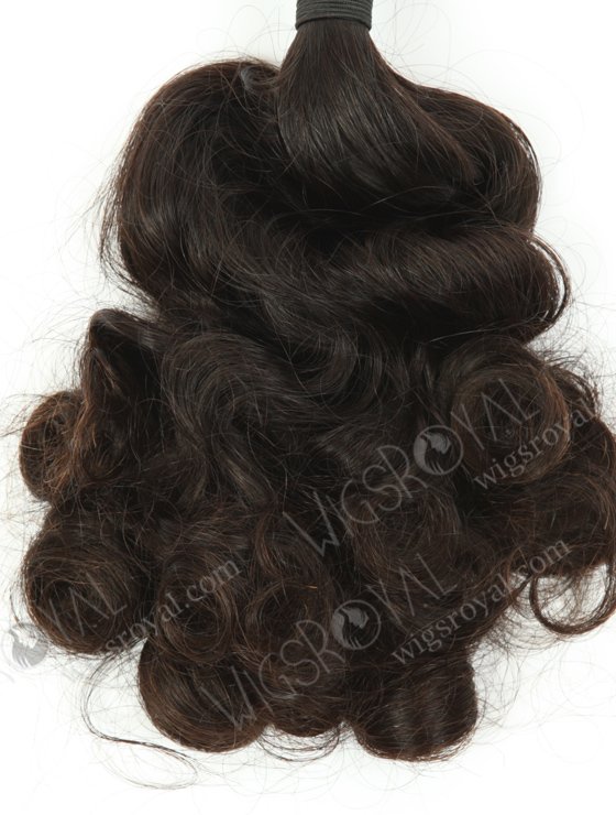 In Stock 7A Peruvian Virgin Hair 16" Double Drawn Wavy With Curl Tip Natural Color Machine Weft SM-676-13282