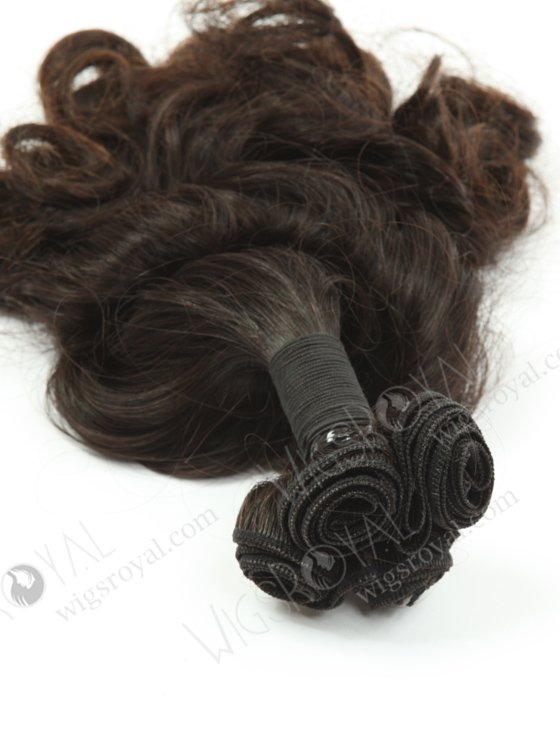 In Stock 7A Peruvian Virgin Hair 16" Double Drawn Wavy With Curl Tip Natural Color Machine Weft SM-676-13281