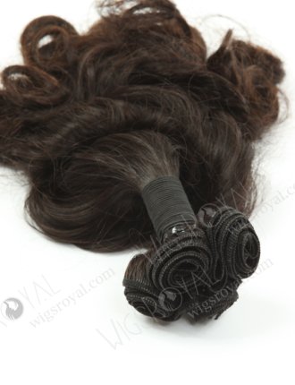 In Stock 7A Peruvian Virgin Hair 16" Double Drawn Wavy With Curl Tip Natural Color Machine Weft SM-676