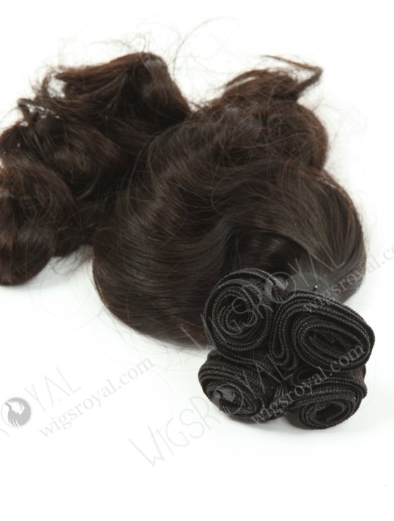 In Stock 7A Peruvian Virgin Hair 12" Double Drawn Wavy With Curl Tip Natural Color Machine Weft SM-674-13265