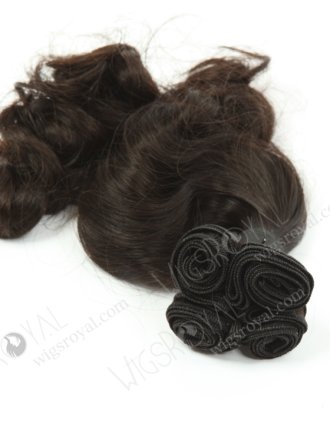 In Stock 7A Peruvian Virgin Hair 12" Double Drawn Wavy With Curl Tip Natural Color Machine Weft SM-674