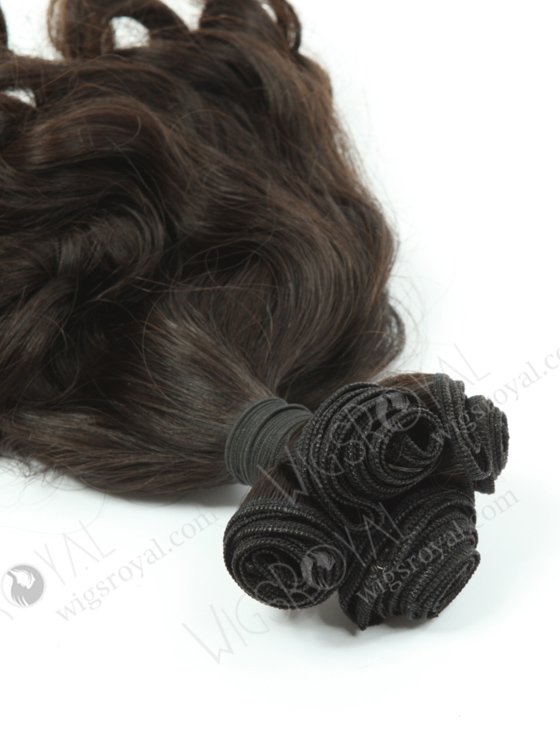 In Stock 7A Peruvian Virgin Hair 14" Double Drawn Wavy With Curl Tip Natural Color Machine Weft SM-675-13268