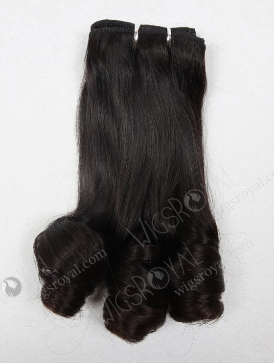 In Stock 7A Peruvian Virgin Hair 14" Double Drawn Straight with Spiral Curl Tip Natural Color Machine Weft SM-652-13113