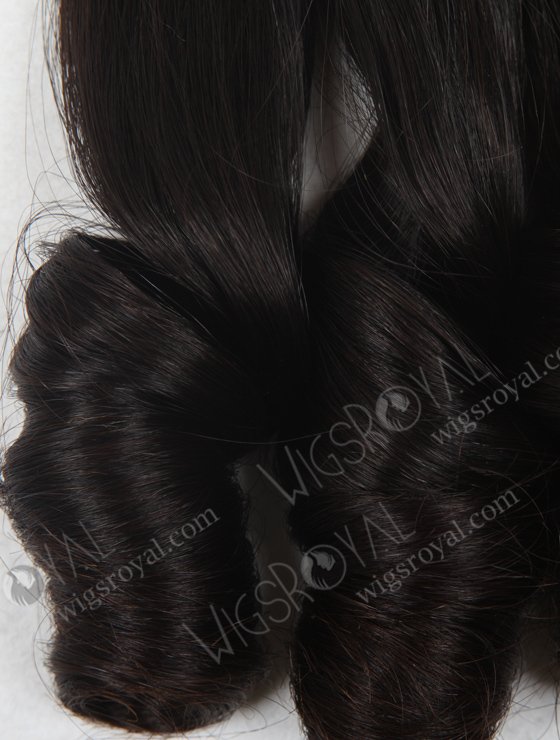 In Stock 7A Peruvian Virgin Hair 16" Double Drawn Straight with Spiral Curl Tip Natural Color Machine Weft SM-653-13126