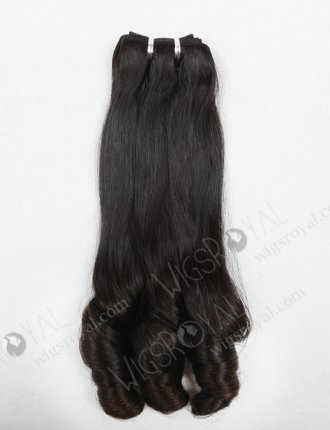 In Stock 7A Peruvian Virgin Hair 18" Double Drawn Straight with Spiral Curl Tip Natural Color Machine Weft SM-646