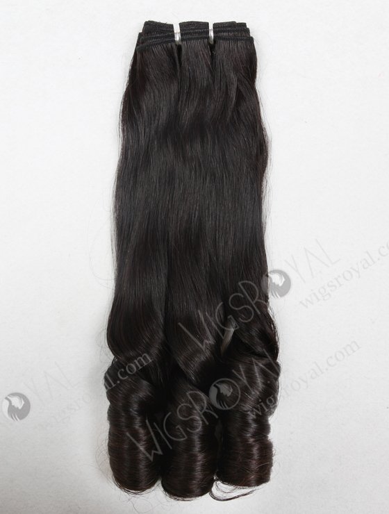 In Stock 7A Peruvian Virgin Hair 20" Double Drawn Straight with Spiral Curl Tip Natural Color Machine Weft SM-647-13145