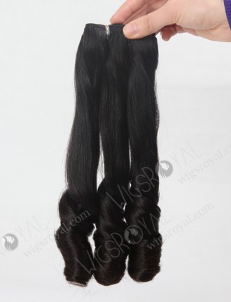 In Stock 7A Peruvian Virgin Hair 16" Double Drawn Straight with Spiral Curl Tip Natural Color Machine Weft SM-653