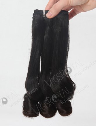 In Stock 7A Peruvian Virgin Hair 14" Double Drawn Straight with Spiral Curl Tip Natural Color Machine Weft SM-652