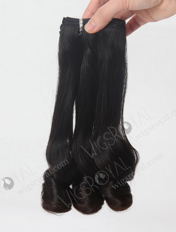 In Stock 7A Peruvian Virgin Hair 14" Double Drawn Straight with Spiral Curl Tip Natural Color Machine Weft SM-652-13112