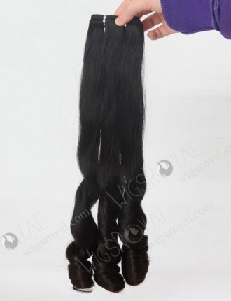 In Stock 7A Peruvian Virgin Hair 20" Double Drawn Straight with Spiral Curl Tip Natural Color Machine Weft SM-647