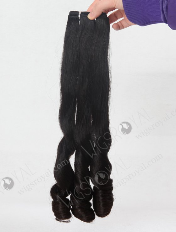 In Stock 7A Peruvian Virgin Hair 20" Double Drawn Straight with Spiral Curl Tip Natural Color Machine Weft SM-647-13144