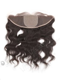 In Stock Indian Remy Hair 16" Natural Wave Natural Color Silk Top Lace Frontal SKF-065