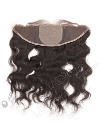 In Stock Indian Remy Hair 16" Natural Wave Natural Color Silk Top Lace Frontal SKF-065