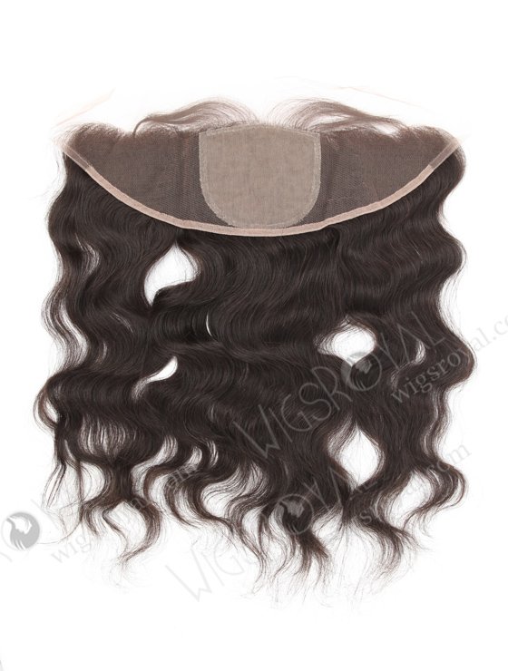 In Stock Indian Remy Hair 16" Natural Wave Natural Color Silk Top Lace Frontal SKF-065