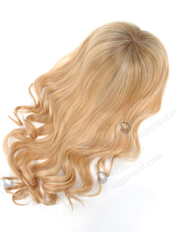 Blonde Wiglet Wavy Silk Top Open Weft Hair Toppers for Thinning Crown Large Base 7 inch by 8 inch Topper-067-13744