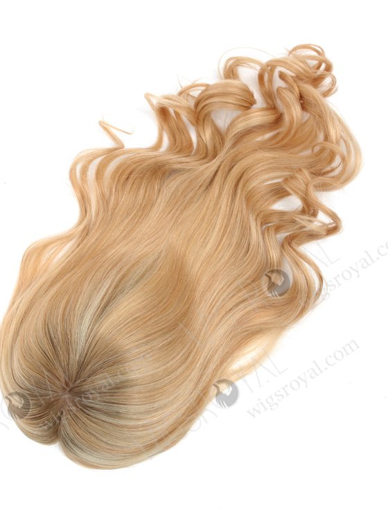Blonde Wiglet Wavy Silk Top Open Weft Hair Toppers for Thinning Crown Large Base 7 inch by 8 inch Topper-067-13745