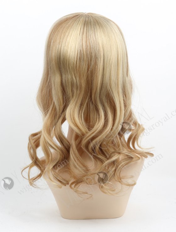 Large Base 16 Inch Wavy Blonde Hairpiece Wig Toppers for Women with Fine Hair Topper-068-13758