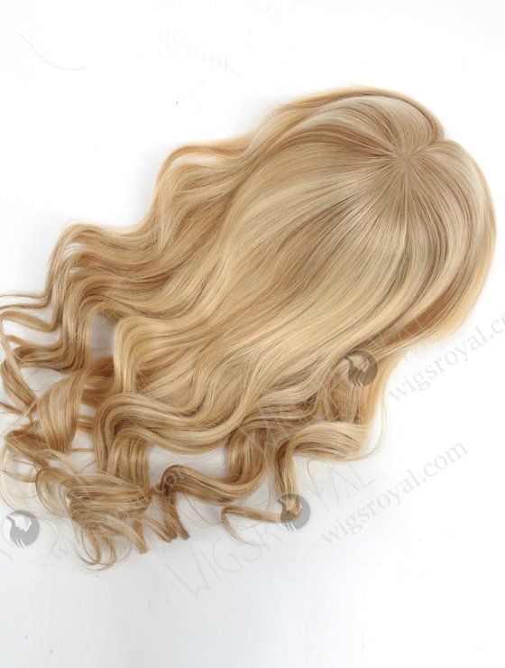 Large Base 16 Inch Wavy Blonde Hairpiece Wig Toppers for Women with Fine Hair Topper-068-13756