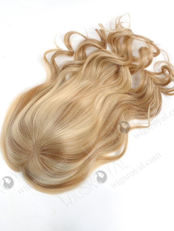Large Base 16 Inch Wavy Blonde Hairpiece Wig Toppers for Women with Fine Hair Topper-068-13754
