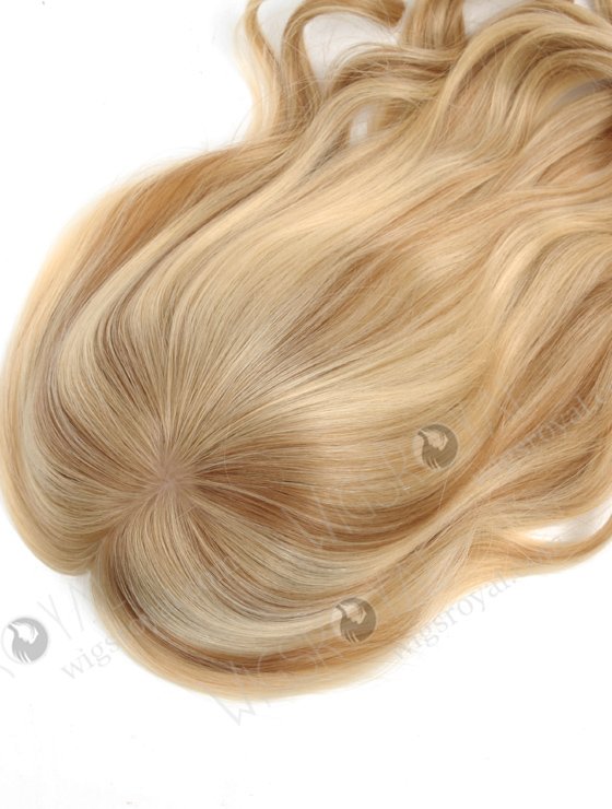 Large Base 16 Inch Wavy Blonde Hairpiece Wig Toppers for Women with Fine Hair Topper-068-13755