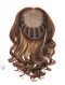 Best Brown Wavy Human Hair Toppers with Highlights for Women 16 inch 7"×8" Topper-063