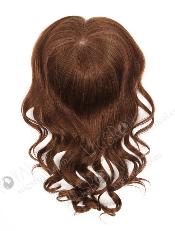 Luxury Wavy European Hair Topper for Thinning Crown 16" Medium Dark Brown Topper-061-13710