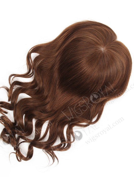 Luxury Wavy European Hair Topper for Thinning Crown 16" Medium Dark Brown Topper-061-13712