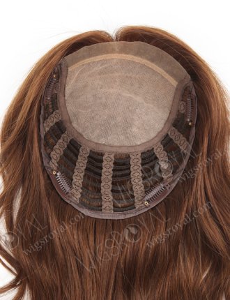 Luxury Wavy European Hair Topper for Thinning Crown 16" Medium Dark Brown Topper-061