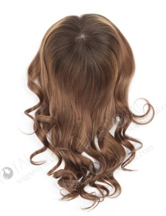 Premium Quality Silk Top Hidden Crown Human Hair Toppers | Beautiful Dark Roots Brown Virgin Hair Wiglet | Topper-066