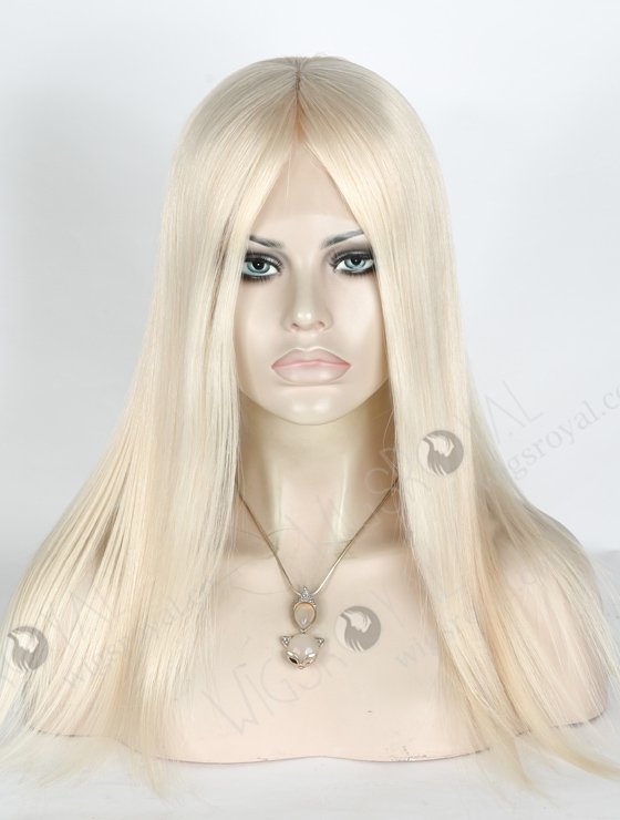 Fashion White Color Straight Hair Wigs For Women With Thinning Hair | In Stock European Virgin Hair 16" Straight White Color Lace Front Silk Top Glueless Wig GLL-08012-13944