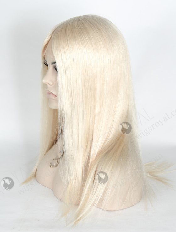 Fashion White Color Straight Hair Wigs For Women With Thinning Hair | In Stock European Virgin Hair 16" Straight White Color Lace Front Silk Top Glueless Wig GLL-08012-13949