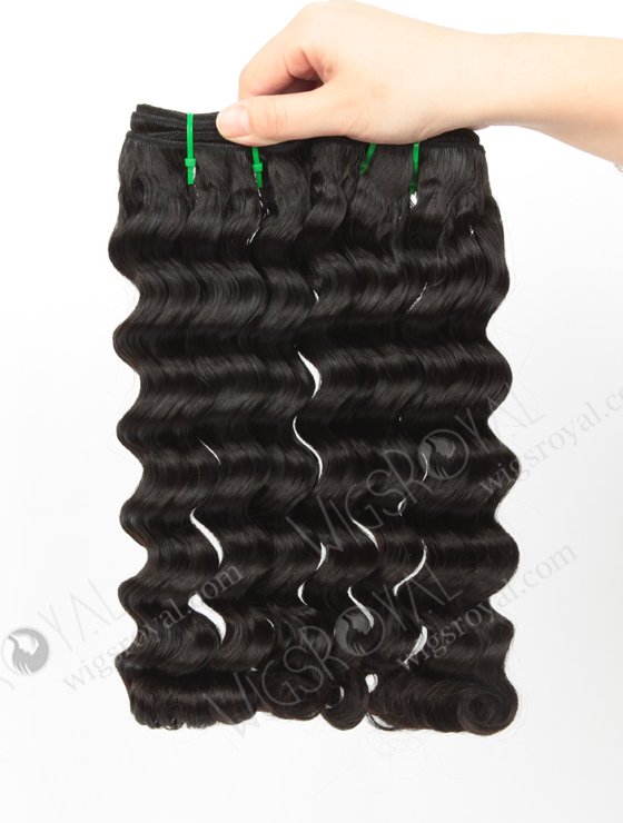 Double Drawn 14'' 5A Peruvian Virgin Deep Body Natural Color Hair Wefts WR-MW-161-14196