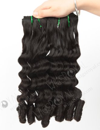 Hot Selling Double Drawn 16'' 5A Peruvian Virgin Deep Bouncy Curl Natural Color Hair Wefts WR-MW-160